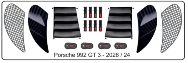 Decal Set – Porsche 911 (992) GT3 Vent Mesh & Air Outlet Details